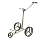Preview: Fasan®, 3 Rad Edelstahl Golf Trolley, Golftrolley schnell-zerlegbar/-klappbar, in Titan-Optik und geeignet für Cartbags unterschiedlicher Höhe!